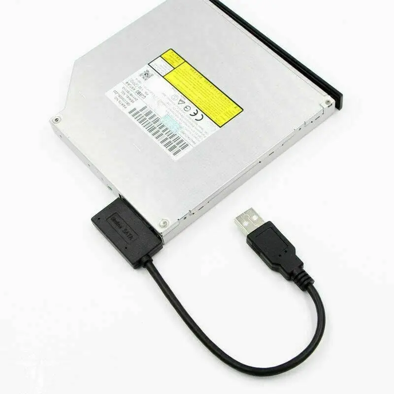 7+6 13Pin Slim SATA to USB CD DVD Rom Optical Hard Drive Cable Adapter Converter