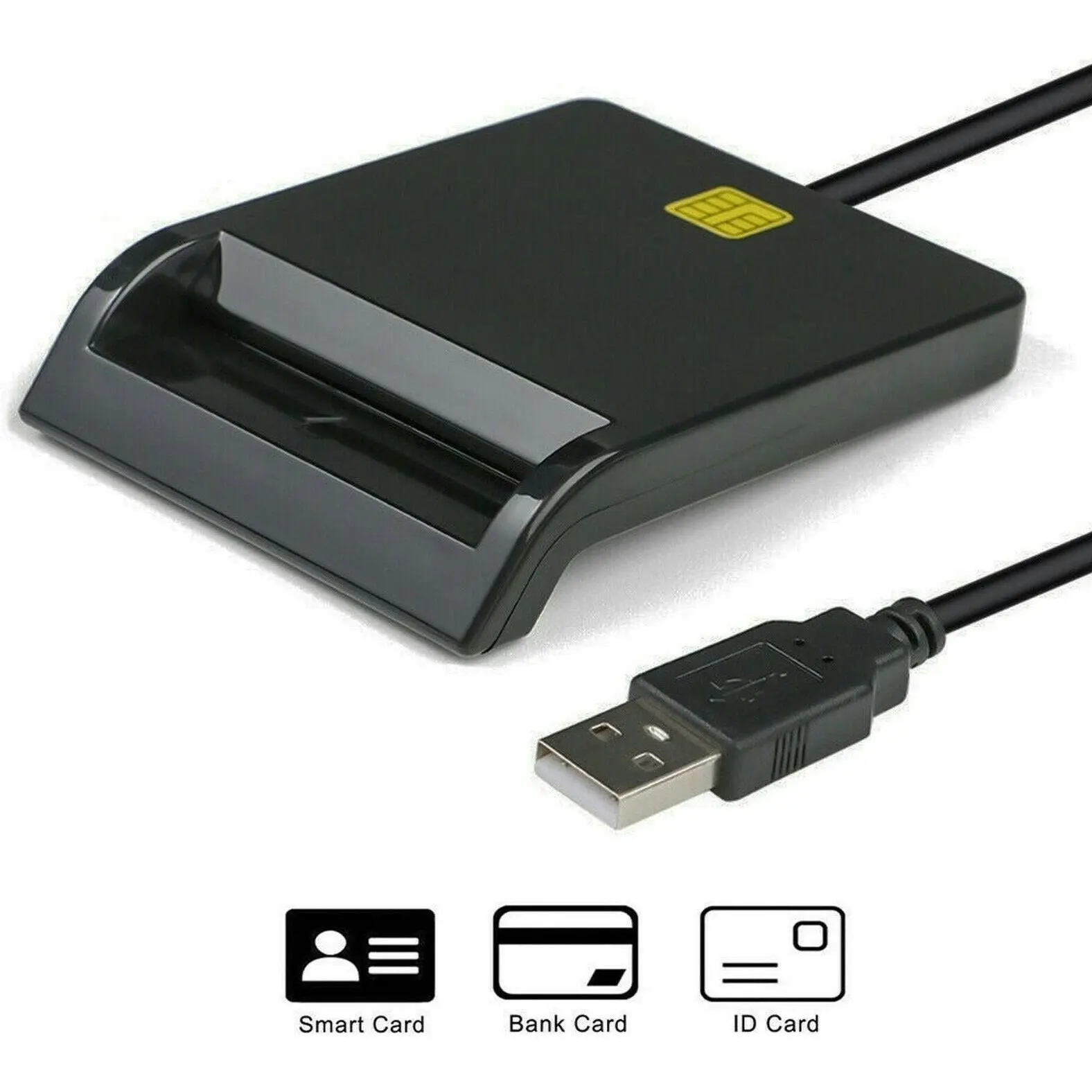 USB Smart Card Reader Common Access CAC ID IC ATM Bank Card Cloner Connector