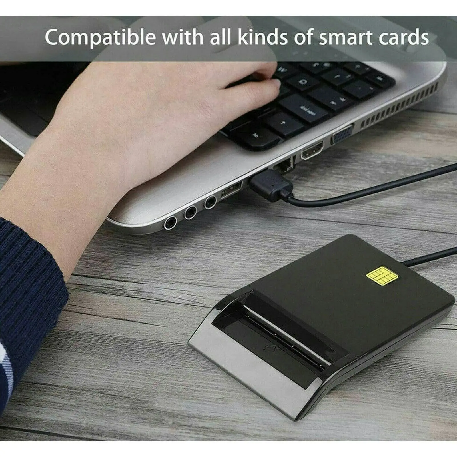 USB Smart Card Reader Common Access CAC ID IC ATM Bank Card Cloner Connector