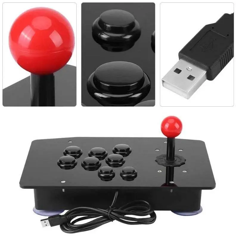 Arcade Joystick Fighting Stick Acrylic Wired Usb Gaming Controller Gamepad Video Game for PC Desktop Joystick Grip Triggers