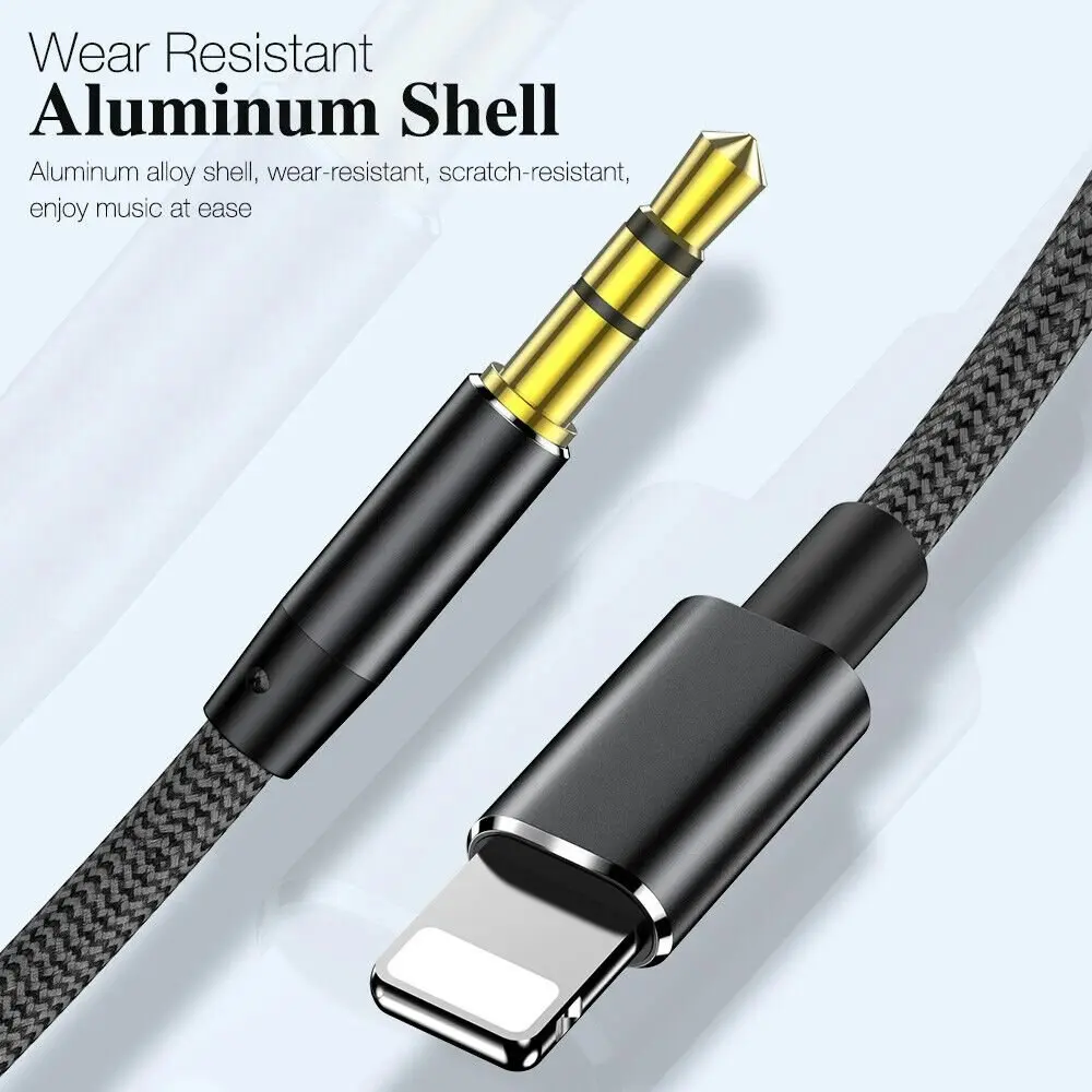 For iPhone to 3.5mm Aux Audio Adapter Cable Cord Jack iPhone 14 13 12 11 Pro 8 7 Plus