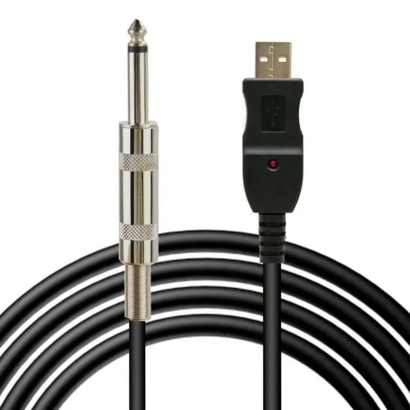 3M Guitar Bass 1/4'' USB to 6.3mm Jack Link Connection Instrument Adapter