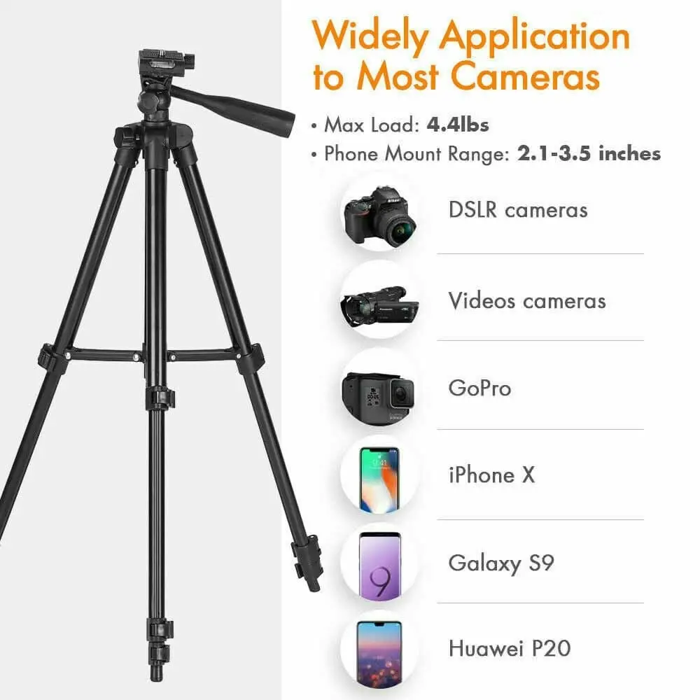 Adjustable Aluminum Tripod Stand Phone Holder For iPhone / Samsung / DSLR etc