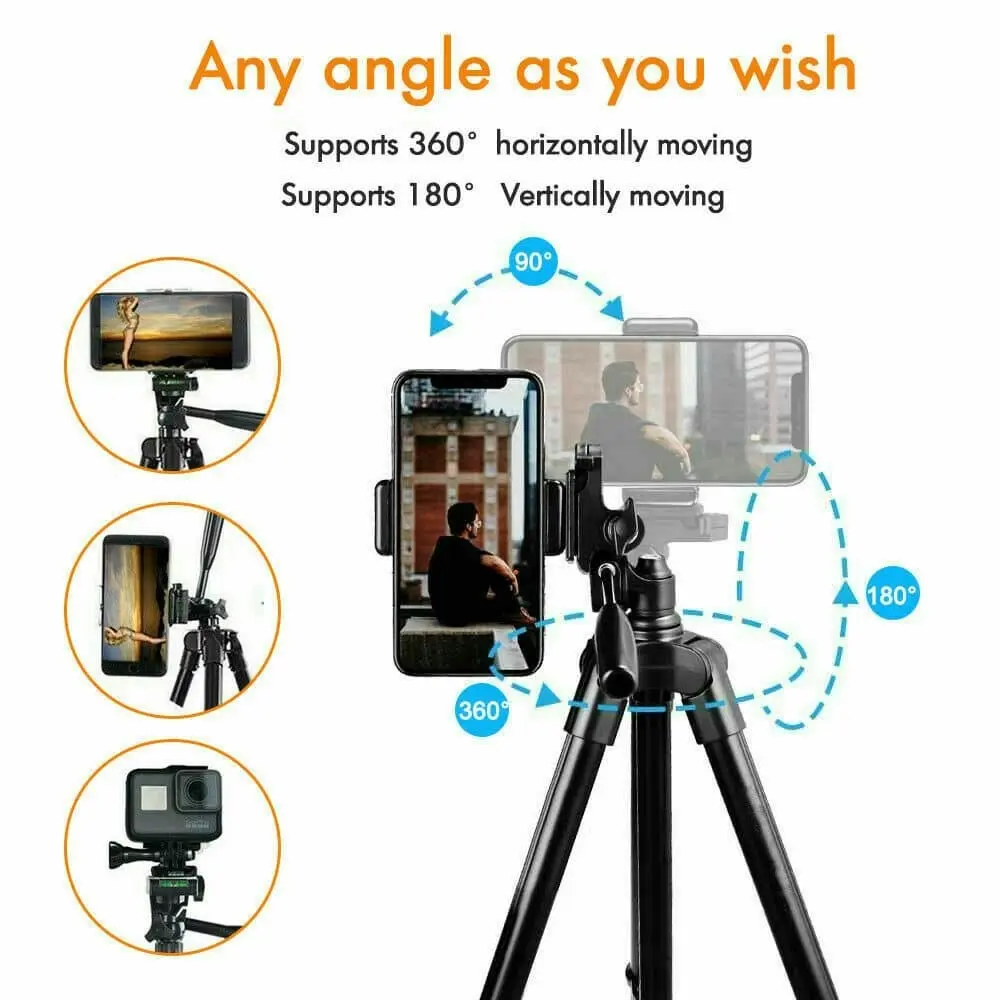 Adjustable Aluminum Tripod Stand Phone Holder For iPhone / Samsung / DSLR etc