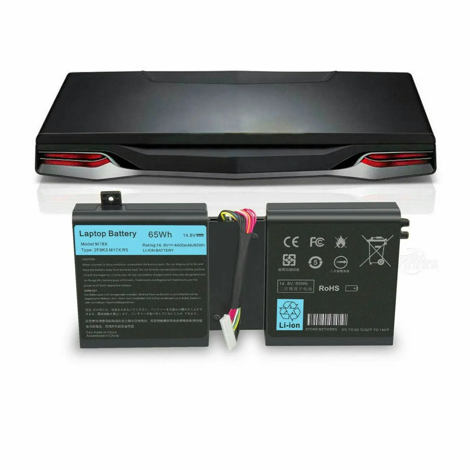 Dell AlienWare 17 18 M18x M17x R5 M18X R3 2F8K3 KJ2PX G33TT Laptop Replacement Battery