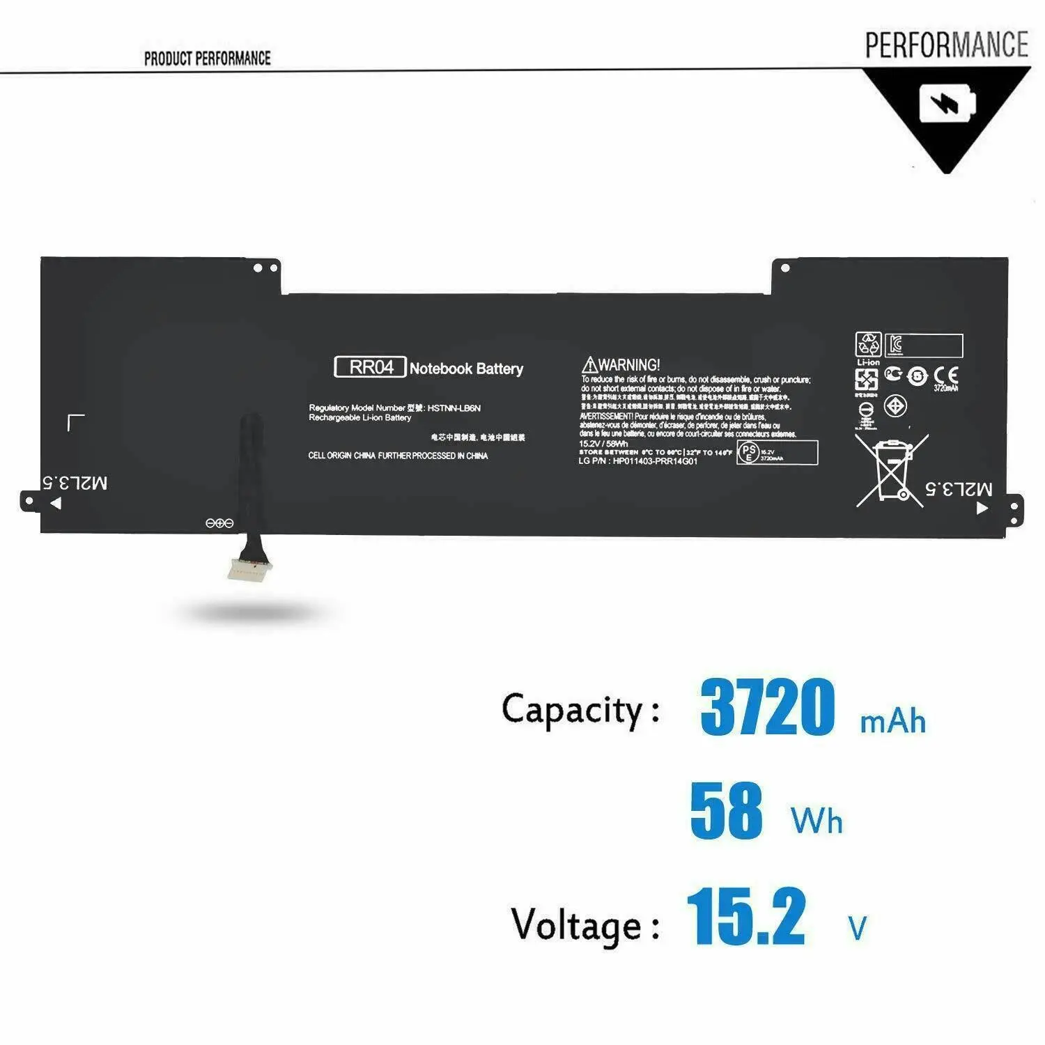 RR04XL RR04 Battery HP Omen 15-5000 15-5014TX 15-5016TX 15-5209TX 778951-421