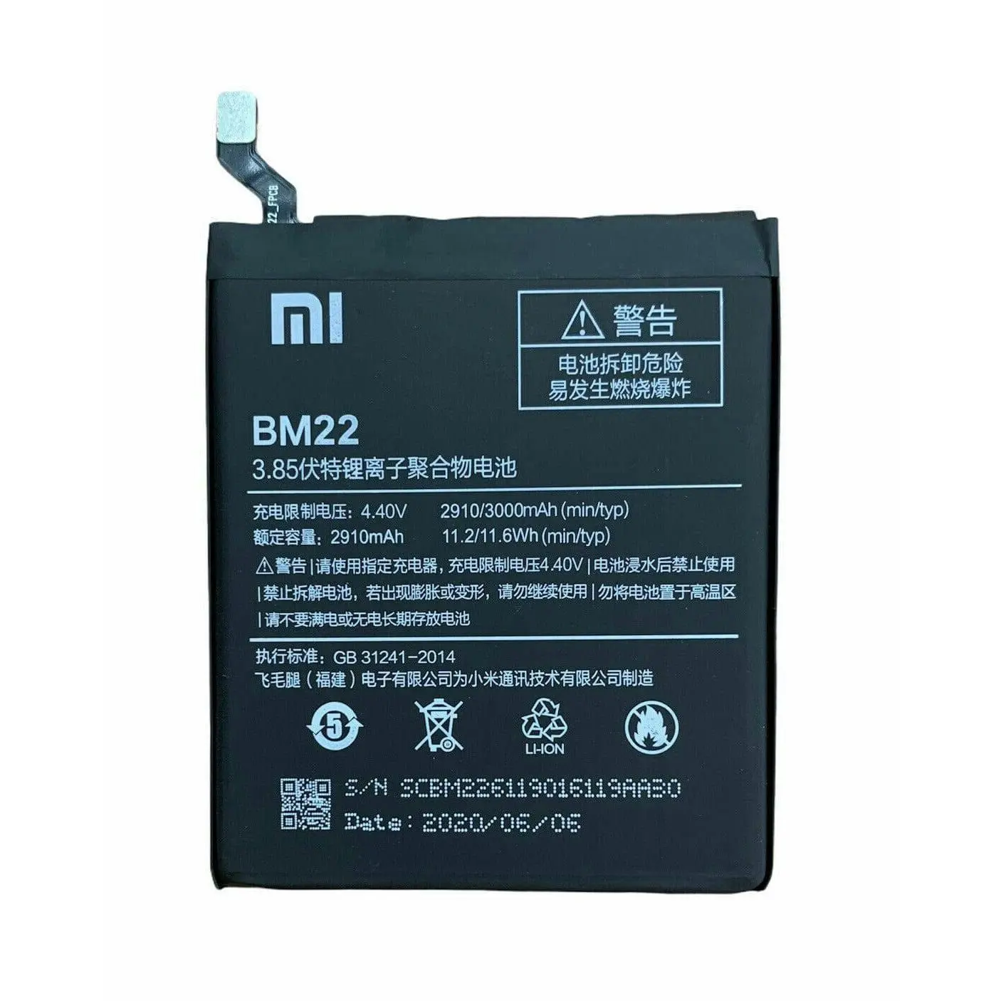 Xiaomi Mi 5 Mi 8 Mi 9 SE Redmi Note 4x 7 Pocofone Compatible Replacement Battery