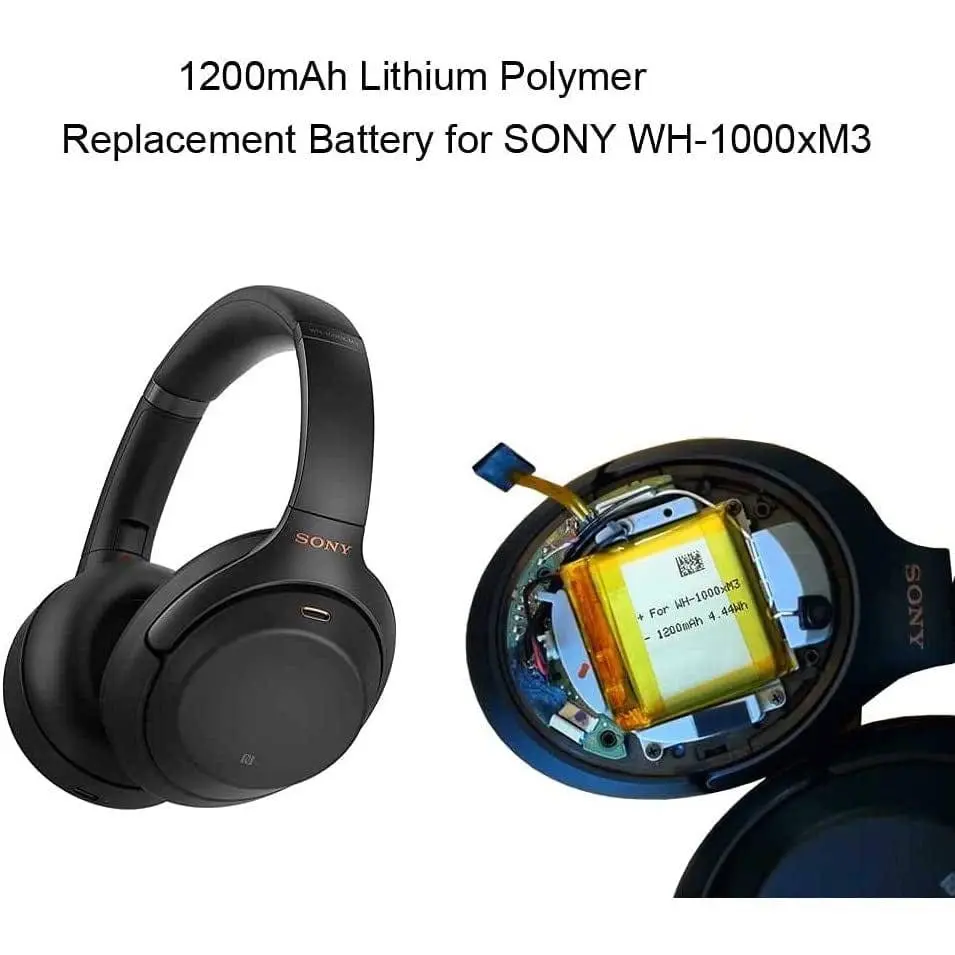 3.7v 1200mAh Battery Replacement for Sony WH-1000XM3 Wireless Bluetooth Headphones, fits Sony Wh1000xm3 Headset Battery