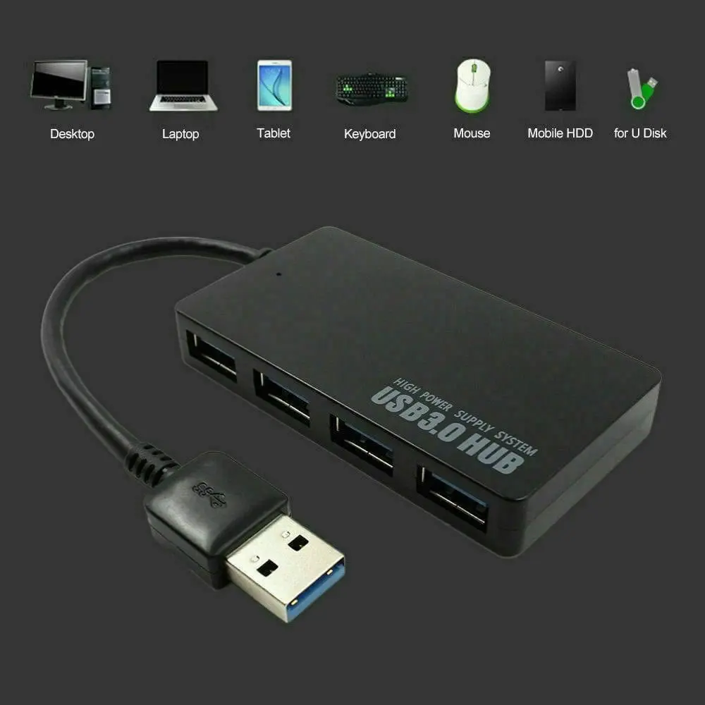 USB Hub with 4 Ports | Slim High Speed Splitter