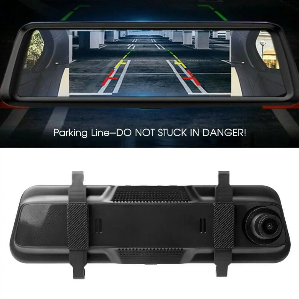 10" 1080P Touch Screen Rear View Mirror Car Dash Cam Reversing Recorder Camera