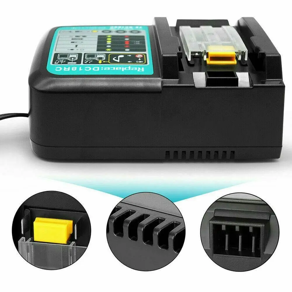 DC18RC 18V Lithium-Ion Battery Charger for Makita BL1830 BL1860B BL1850