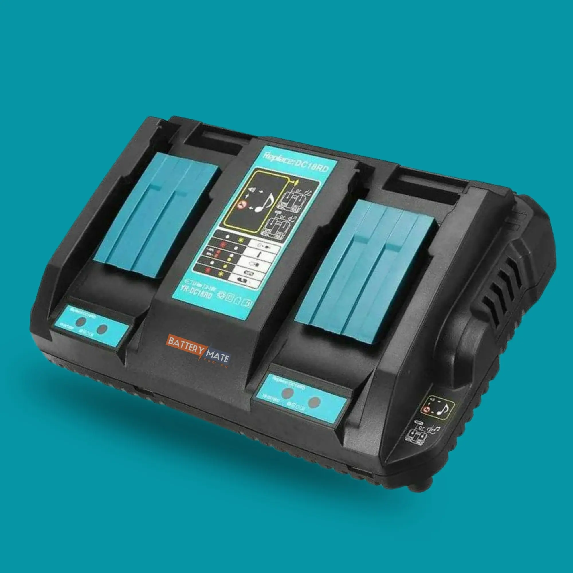 Makita 18V DC18RD Compatible Rapid Charger | Dual Port Lithium-Ion Battery Charger