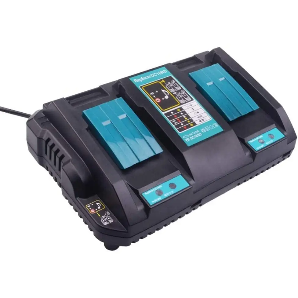 Makita 18V DC18RD Compatible Rapid Charger | Dual Port Lithium-Ion Battery Charger