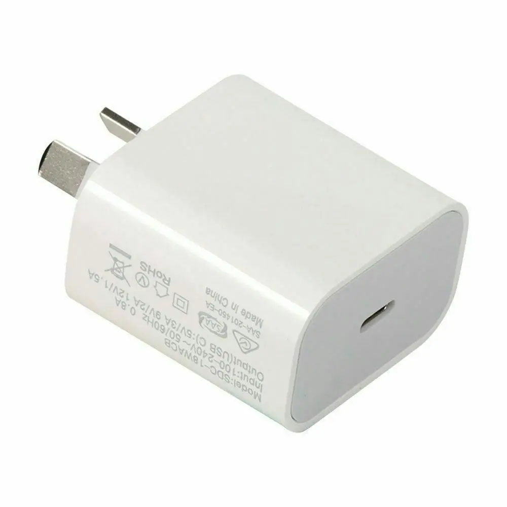 20W USB-C Fast Charge Power Adapter For iPhone 15 14 13 11 iPad Samsung S24 S23 Fold 6