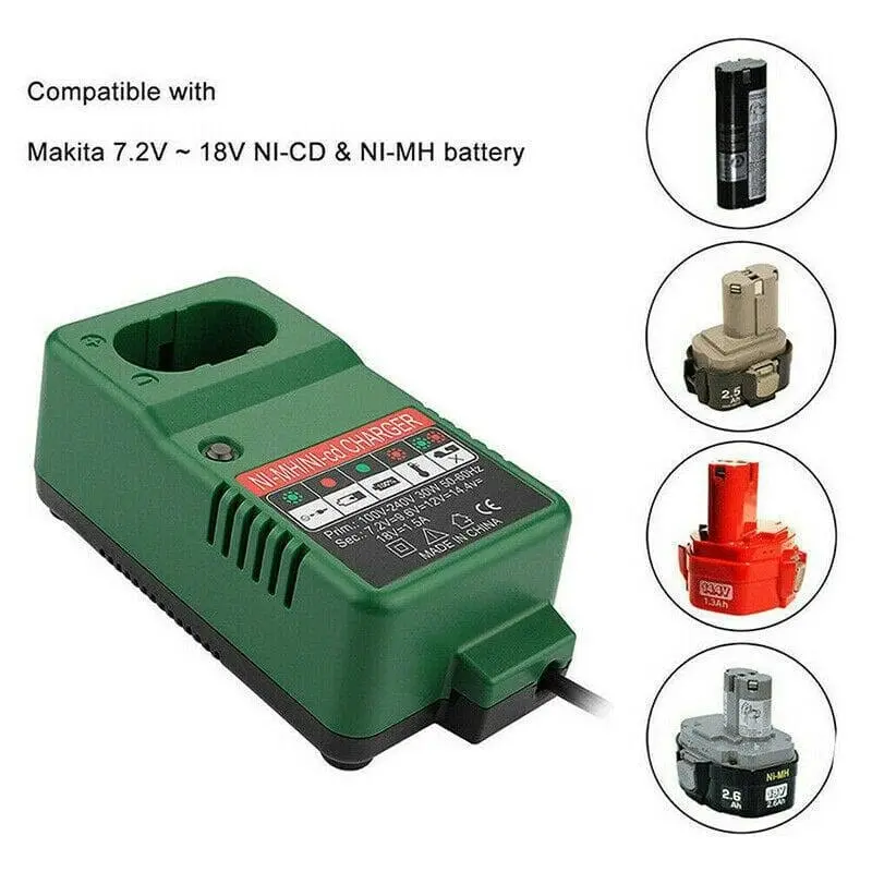 Charger for Makita NiMH NiCd Battery DC1414T DC1414F DC1804 7.2V-18V Tool