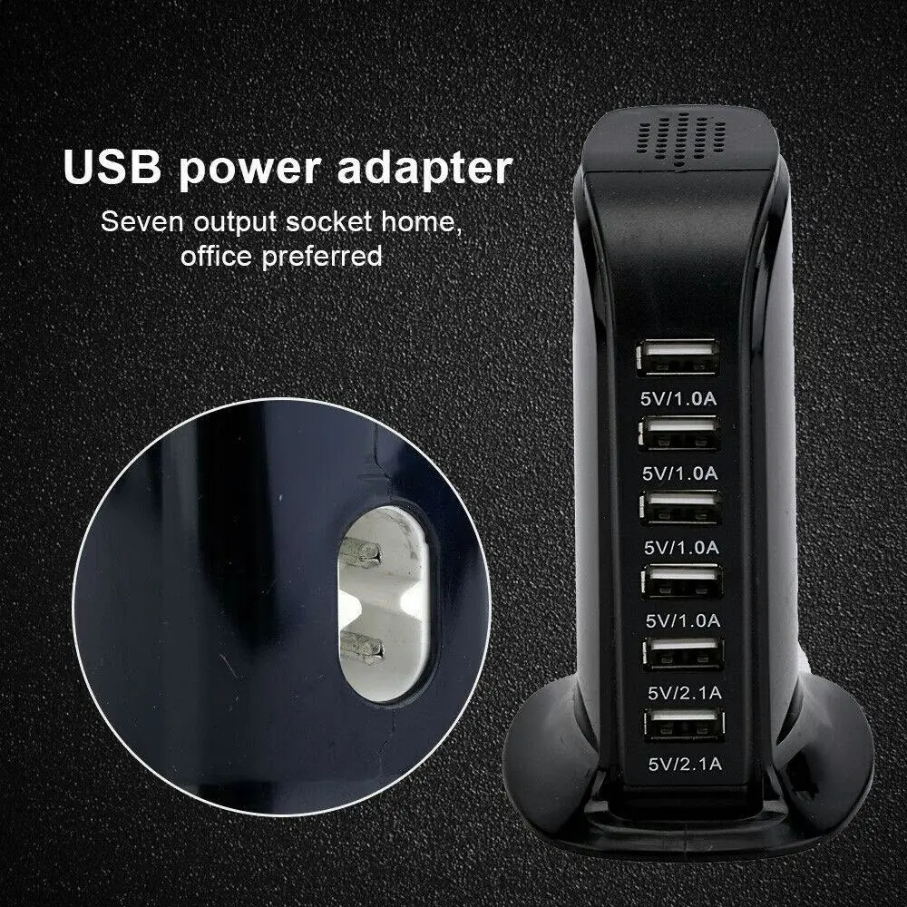 30W 6 Multi USB Port Travel Charger Desktop Charging Station Fast Power Adapter