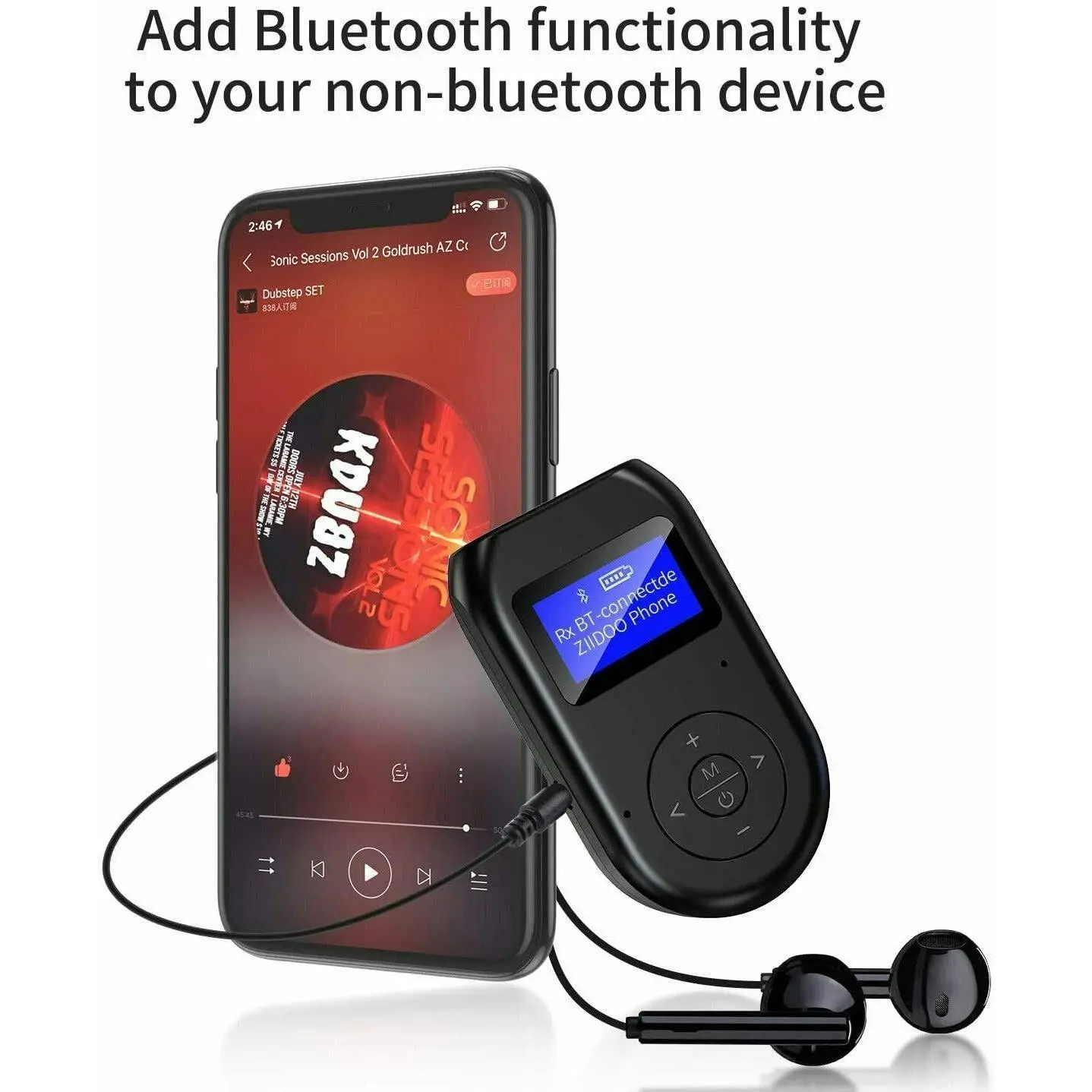 3 in1 Bluetooth 5.0 Wireless Transmitter Receiver Audio 3.5mm Adapter for PC TV