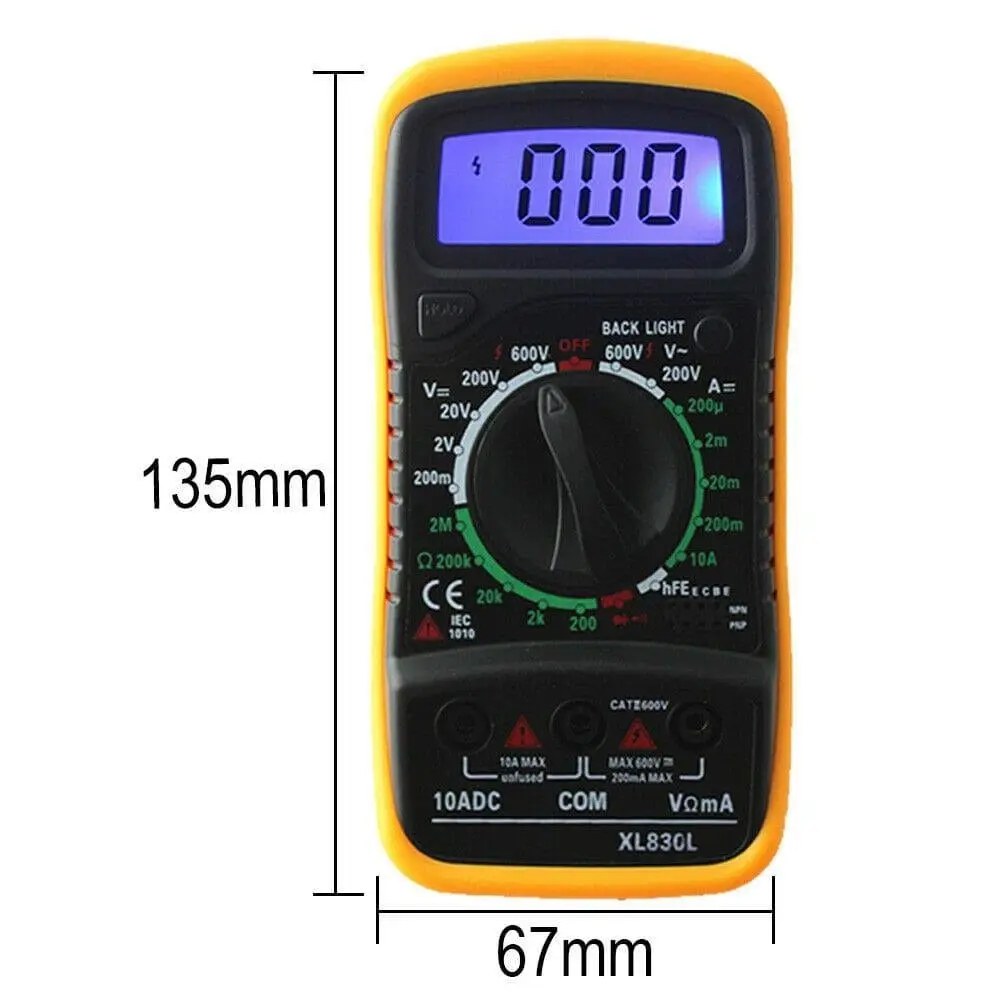 XL830L AC/DC Digital Multimeter Current New Tester Volt Meter Ohmmeter Ammeter