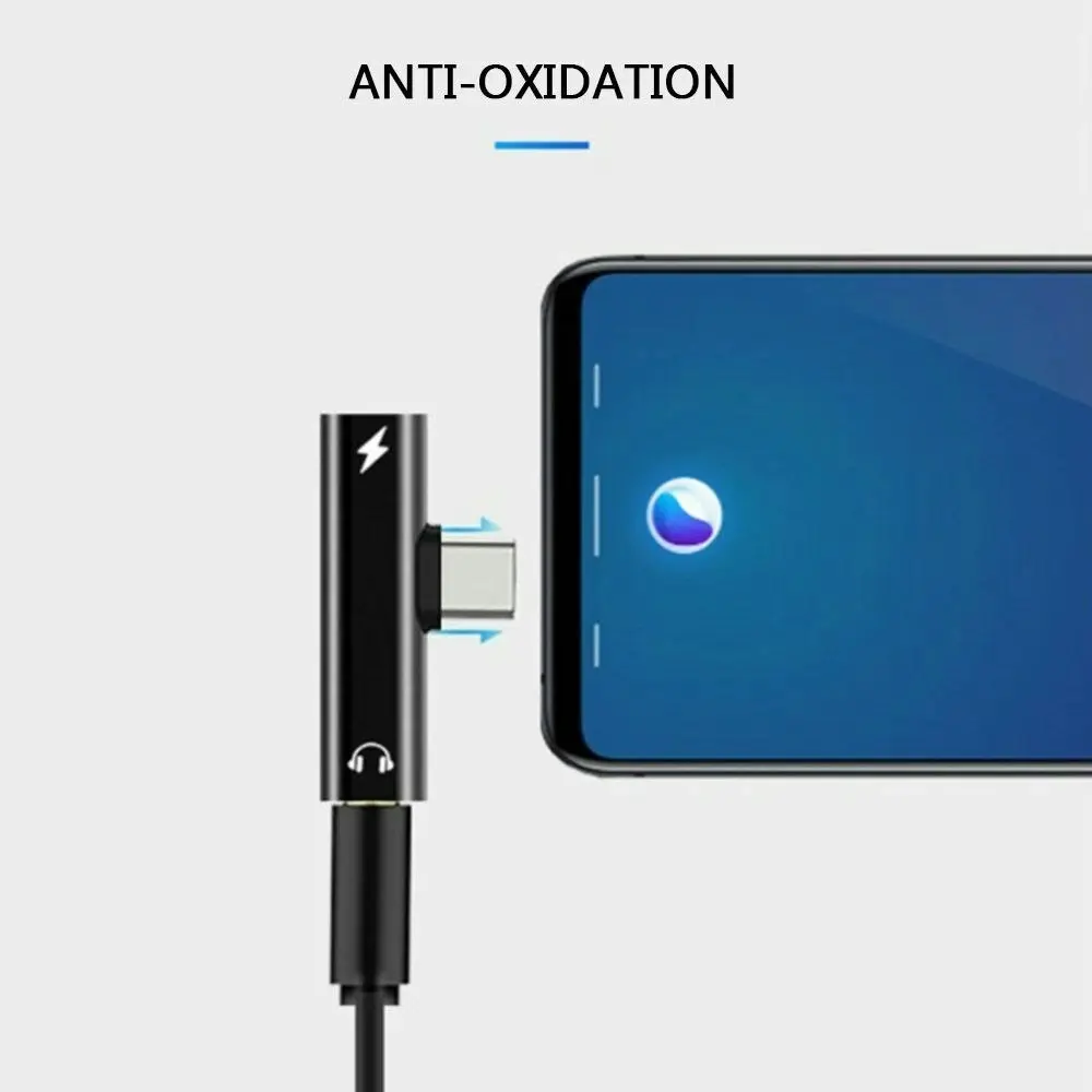 2in1 USB C Type-C to 3.5mm Headphone Jack AUX & Sync Data & Charge Cable Adapter