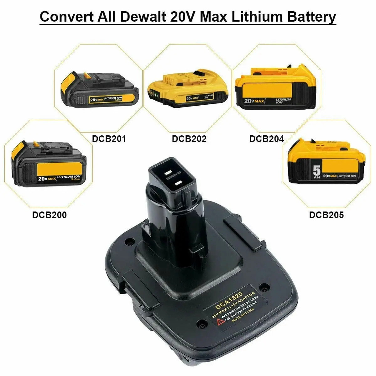 DCA1820 Adapter For Dewalt 20V MAX to 18V Convert for Li-Ion NiCD NiMh Battery