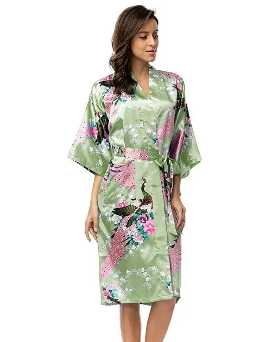 Women's Japanese Inspired Kimono - Green