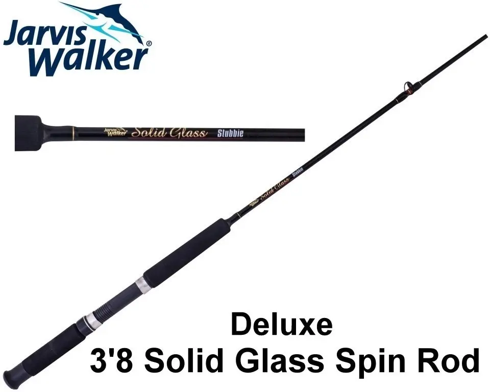 Jarvis Walker Stubbie Deluxe 3'8 Solid Glass Fishing Rod - 4-8kg 1 Pce Spin Rod