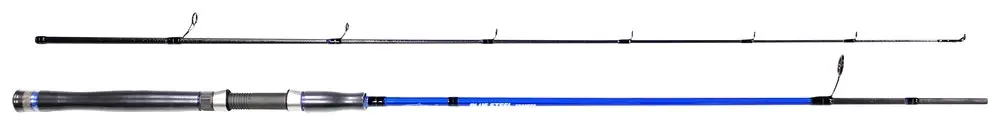 Wilson Blue Steel 2 Piece Fishing Rod - Metallic Blue Spin Rod