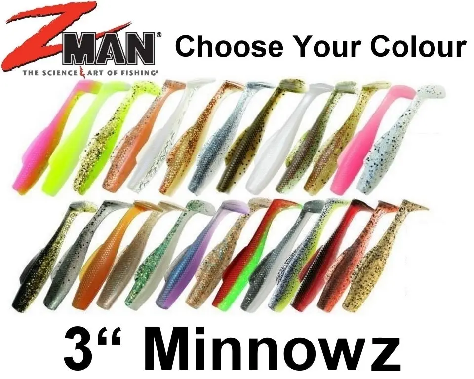 Zman 3" Minnowz Soft Plastic Lures - 6 Pack of Z man Soft Plastics Fishing Lures