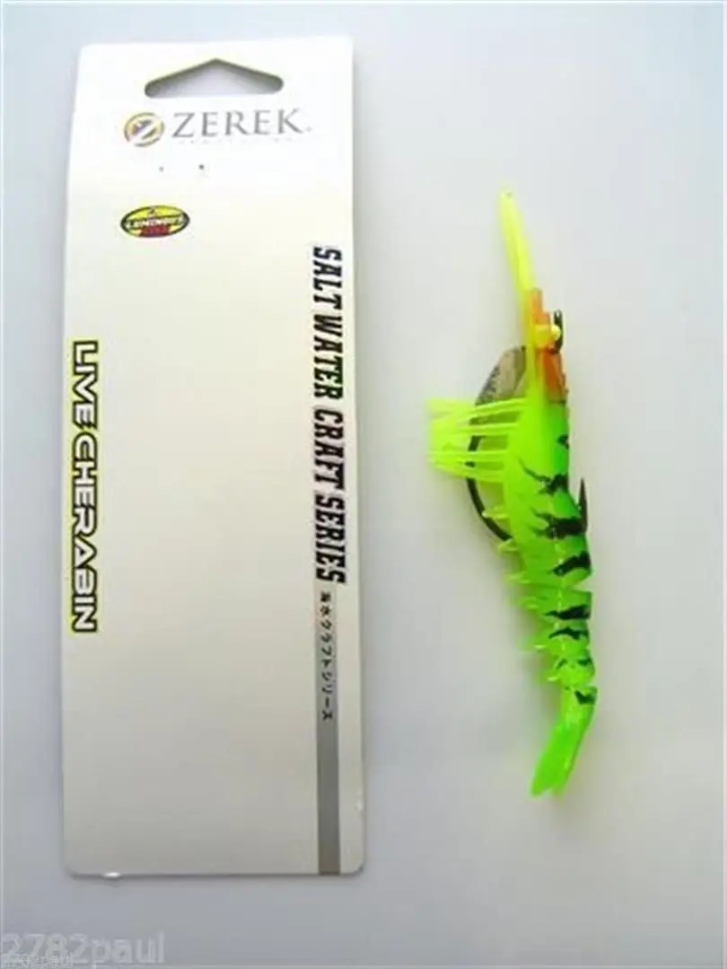 100mm Zerek Live Cherabin Pre Rigged Lumo Eyes Fishing Lure - Built in Rattle Chamber