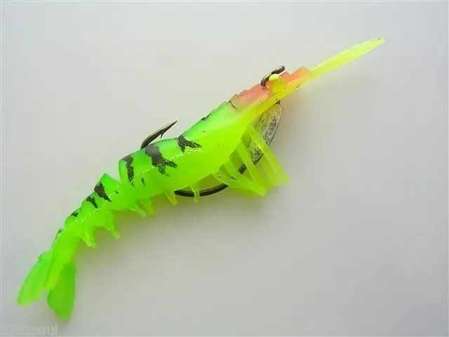 100mm Zerek Live Cherabin Pre Rigged Lumo Eyes Fishing Lure - Built in Rattle Chamber