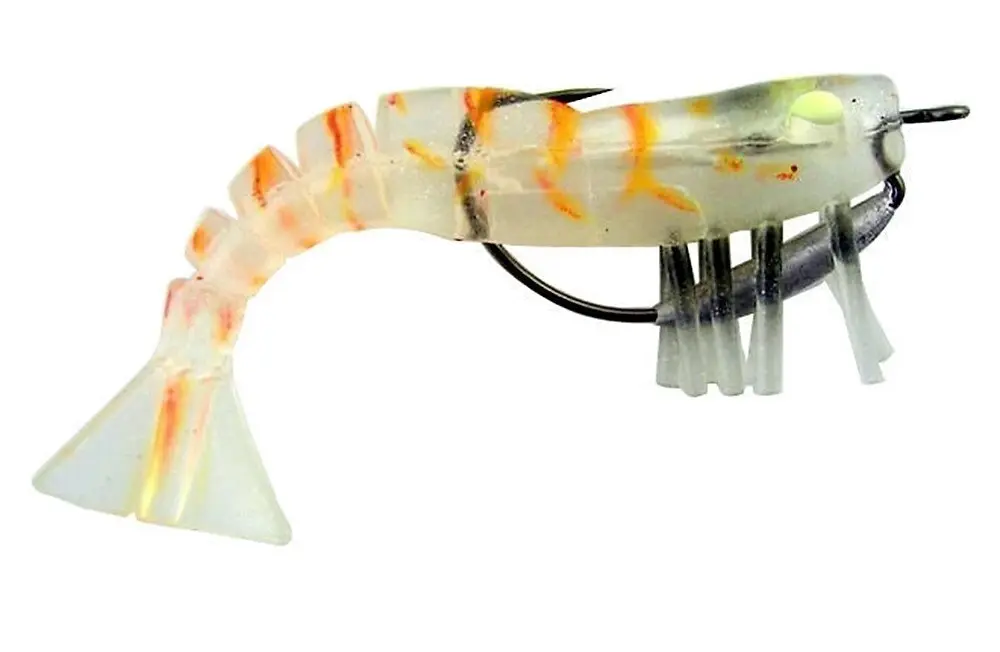 89mm Zerek Live Shrimp Pre Rigged Lumo Eyes Jointed Body Lure