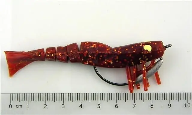 89mm Zerek Live Shrimp Pre Rigged Lumo Eyes Jointed Body Lure