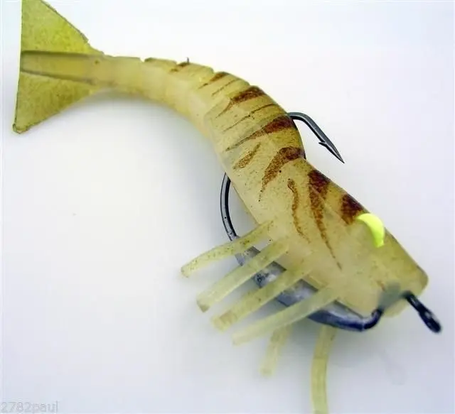 89mm Zerek Live Shrimp Pre Rigged Lumo Eyes Jointed Body Lure