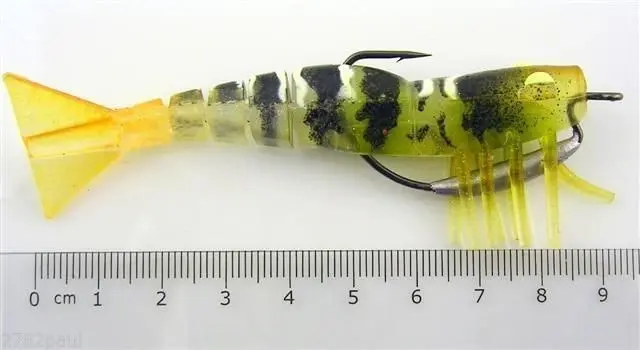 89mm Zerek Live Shrimp Pre Rigged Lumo Eyes Jointed Body Lure