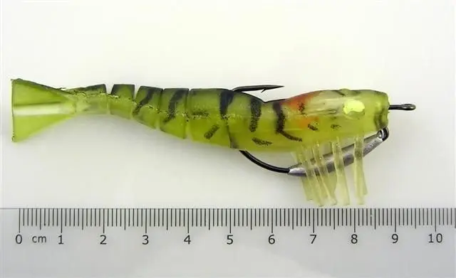 89mm Zerek Live Shrimp Pre Rigged Lumo Eyes Jointed Body Lure