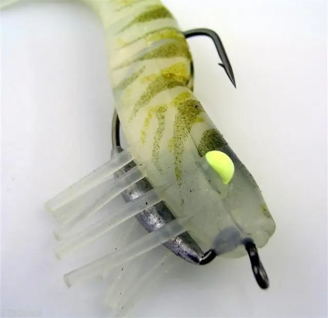 89mm Zerek Live Shrimp Pre Rigged Lumo Eyes Jointed Body Lure