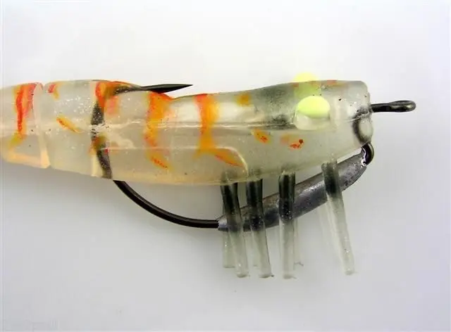 89mm Zerek Live Shrimp Pre Rigged Lumo Eyes Jointed Body Lure