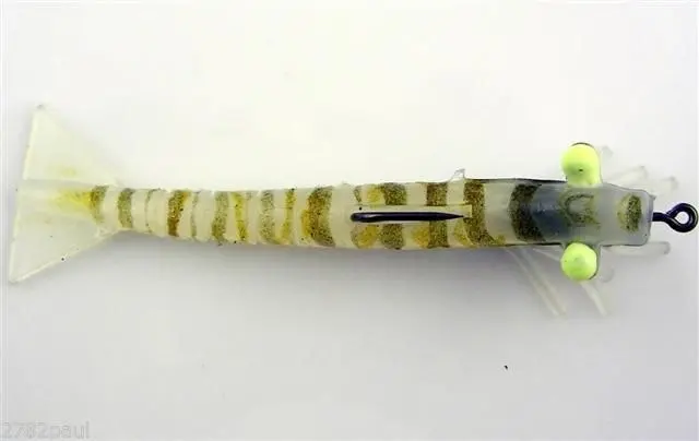 89mm Zerek Live Shrimp Pre Rigged Lumo Eyes Jointed Body Lure