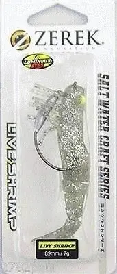 89mm Zerek Live Shrimp Pre Rigged Lumo Eyes Jointed Body Lure