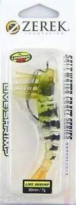 89mm Zerek Live Shrimp Pre Rigged Lumo Eyes Jointed Body Lure