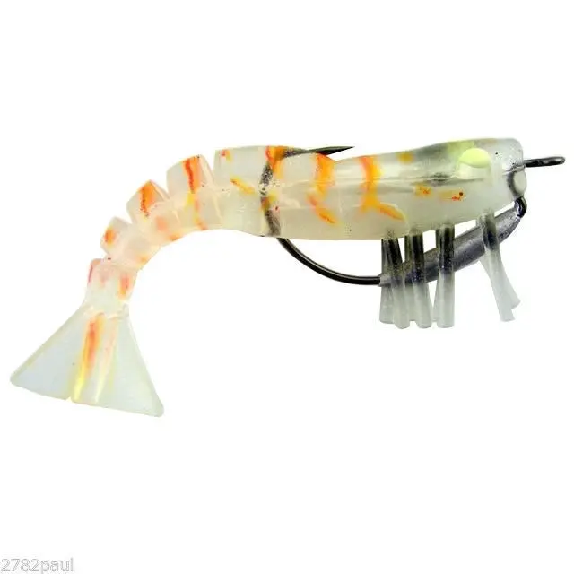 89mm Zerek Live Shrimp Pre Rigged Lumo Eyes Jointed Body Lure