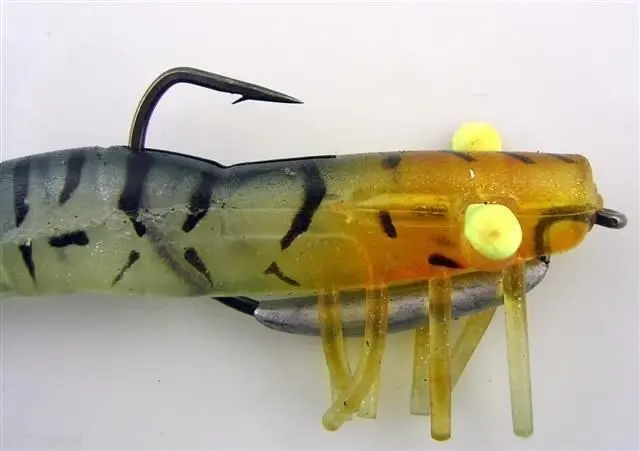 127mm Zerek Live Shrimp Pre Rigged Lumo Eyes Jointed Body Lure