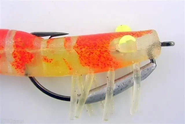 127mm Zerek Live Shrimp Pre Rigged Lumo Eyes Jointed Body Lure