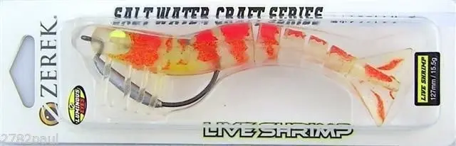 127mm Zerek Live Shrimp Pre Rigged Lumo Eyes Jointed Body Lure