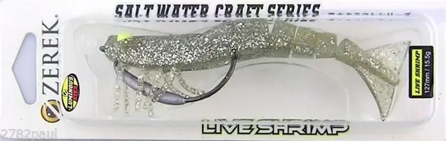 127mm Zerek Live Shrimp Pre Rigged Lumo Eyes Jointed Body Lure