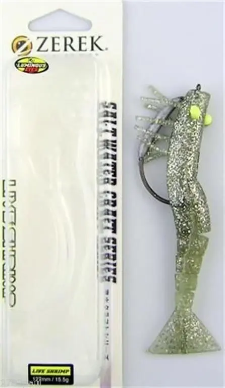 127mm Zerek Live Shrimp Pre Rigged Lumo Eyes Jointed Body Lure