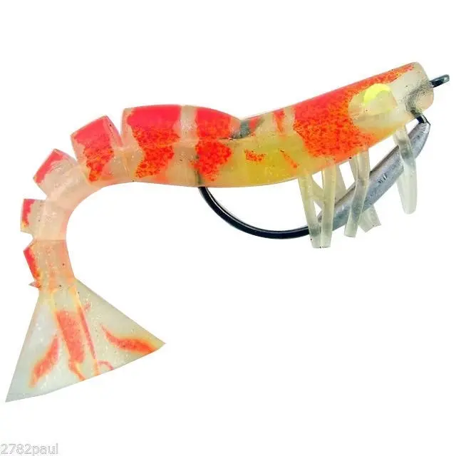 127mm Zerek Live Shrimp Pre Rigged Lumo Eyes Jointed Body Lure