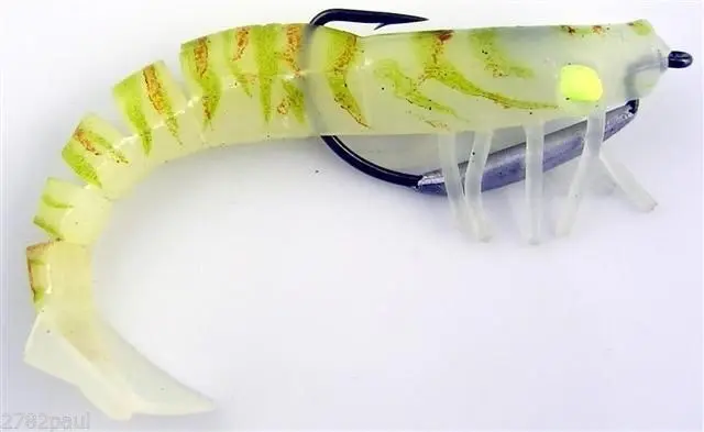 127mm Zerek Live Shrimp Pre Rigged Lumo Eyes Jointed Body Lure