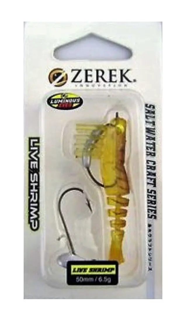 50mm Zerek Live Shrimp Pre Rigged Lumo Eyes Jointed Body Lure