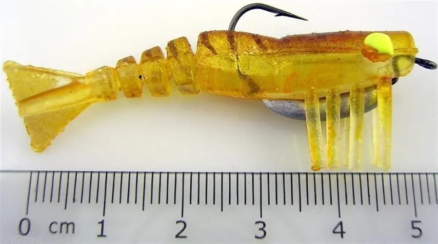 50mm Zerek Live Shrimp Pre Rigged Lumo Eyes Jointed Body Lure